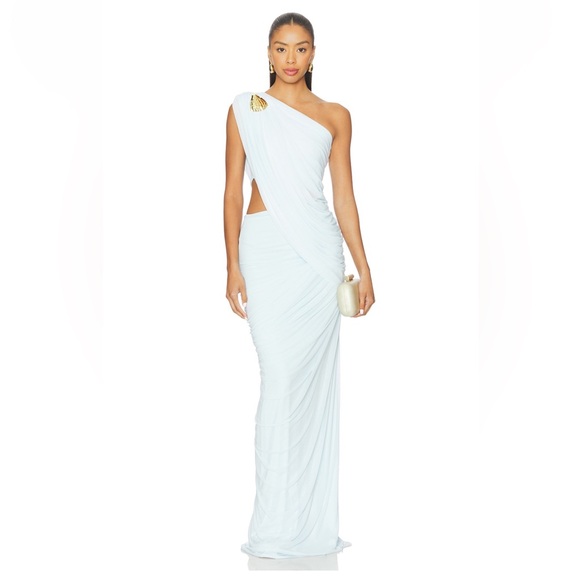 REVOLVE Aurora Gown in baby blue / Deme by Gabriella / One-Shoulder Dress - Picture 2 of 6